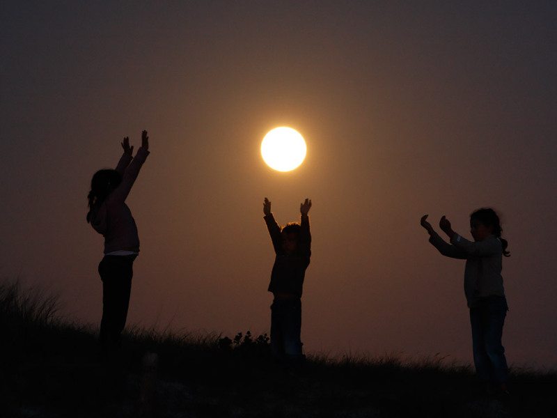 Playing Volleyball With Moon