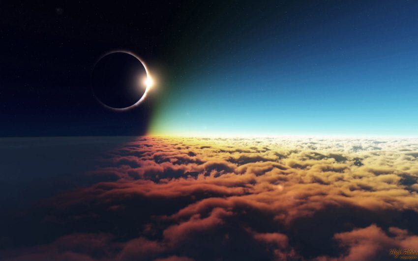 moon in space photography