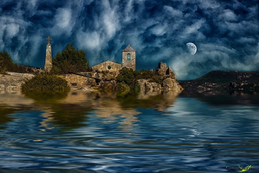 Moon Rising Over Siurana
